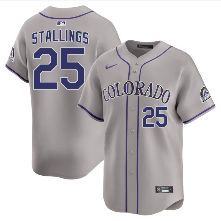 Jacob Stallings Colorado Rockies Jersey,Uniforms,Gears Stitched-Gray